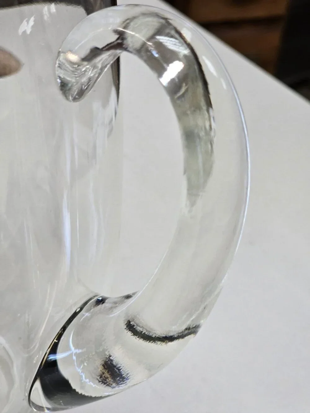 None | Dining | Clear Glass Water Pitcher With Handle Pour Spout Drink ...